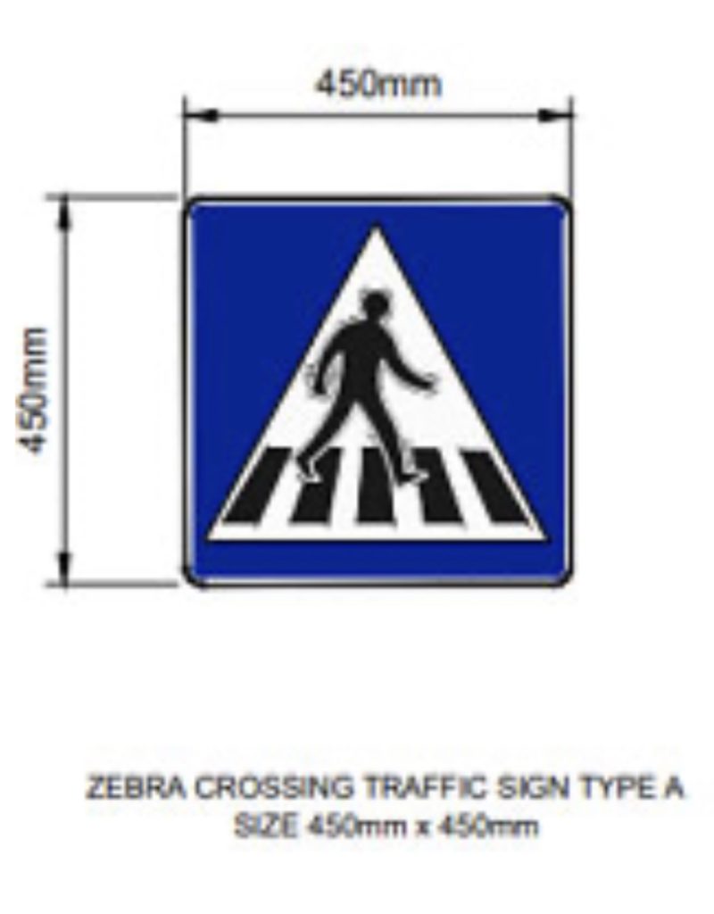 Zebra crossing Type A sign 