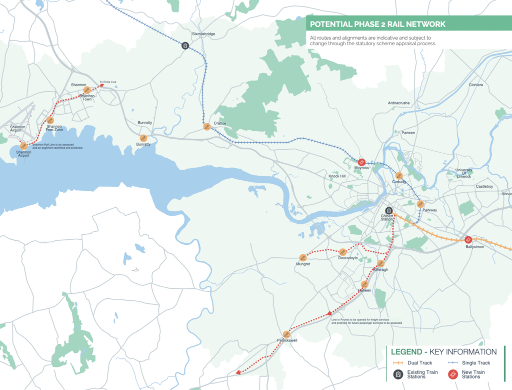 Map of Limerick rail network 