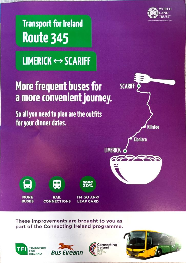 Cover of timetable for the 345 Limerick-Scariff bus route 