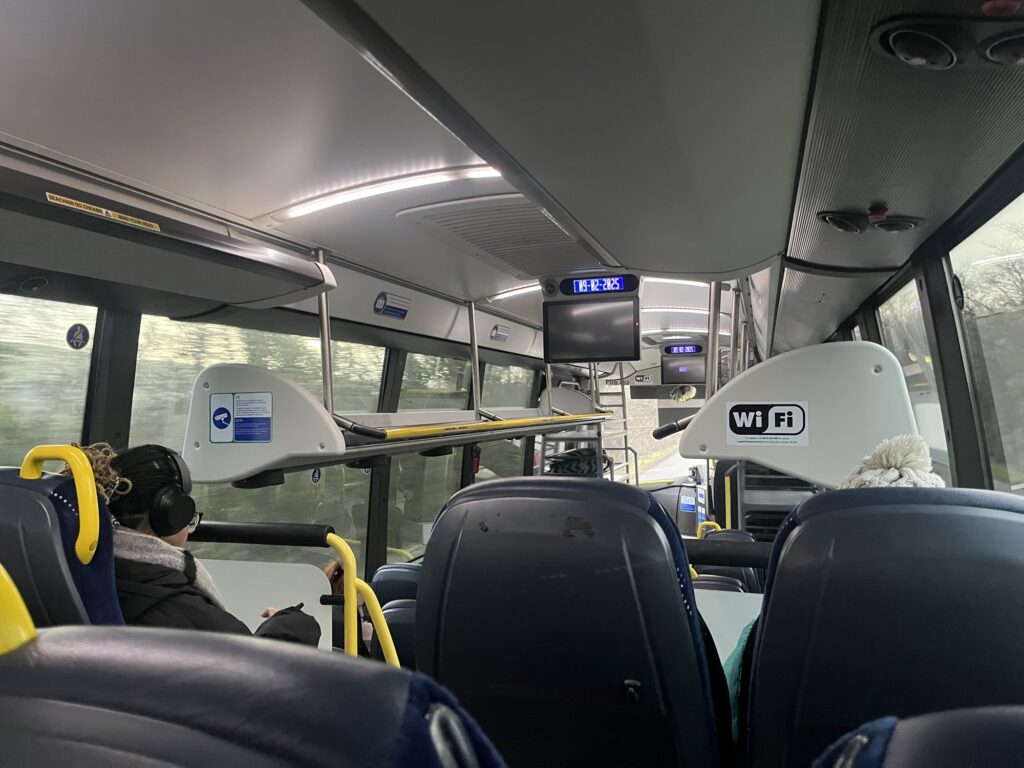 Photo of the inside of a bus